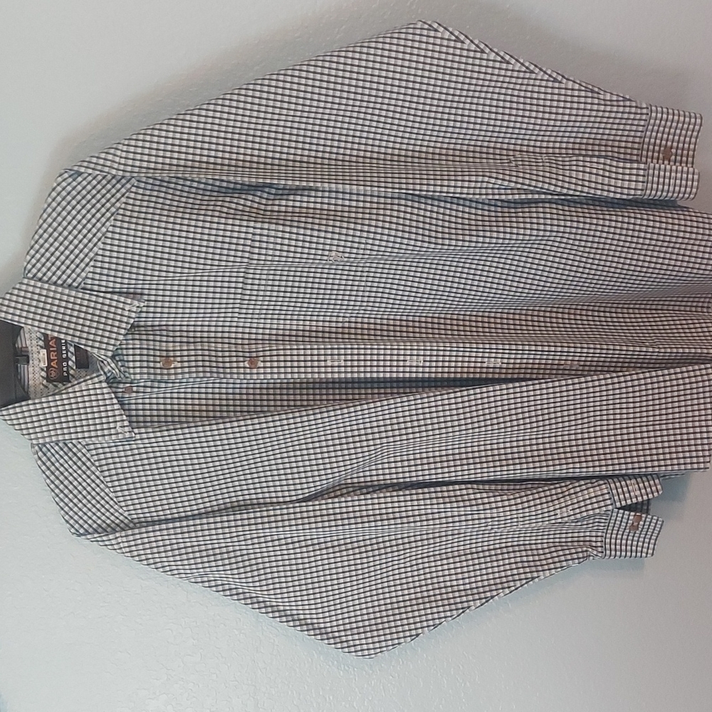 Ariat Pro Series Men's Button Down Shirt, Blue Plaid
